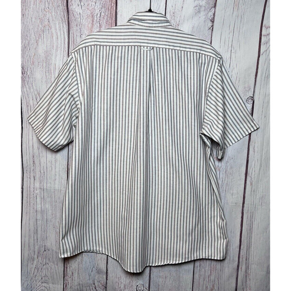 Barrington Men’s Button Down Oxford Shirt Short Sleeve Striped Size 17 - Picture 2 of 9